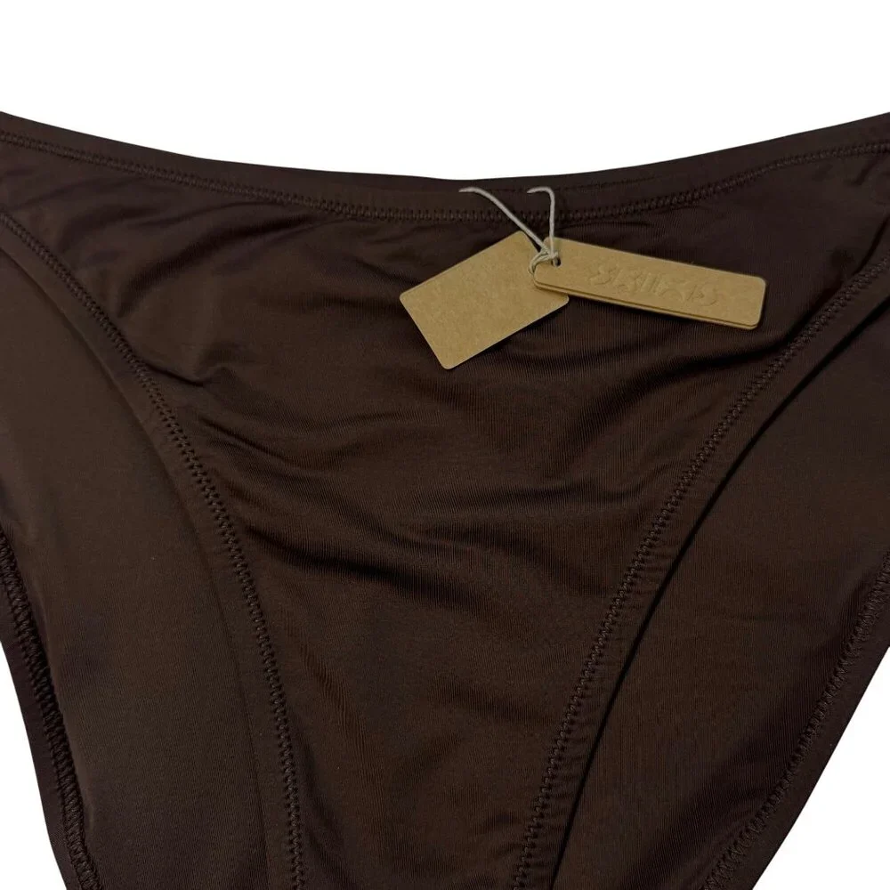 SKIMS‎ Swim Cheeky Tanga Bottoms Cocoa 3X